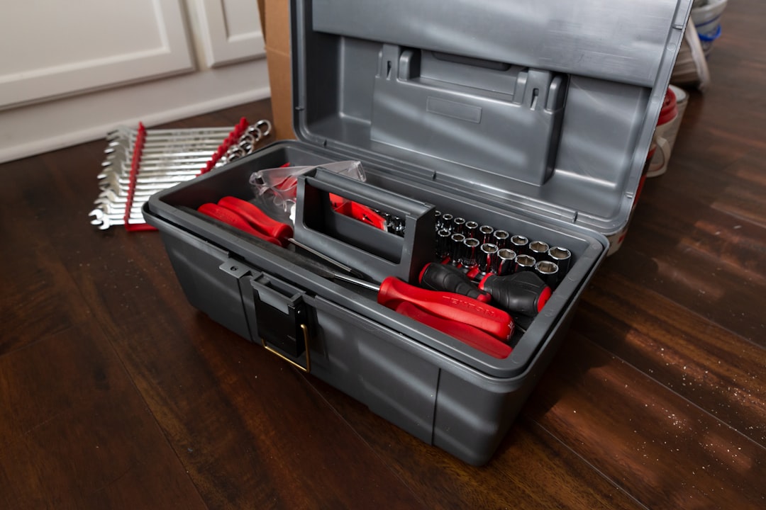 Mobile mechanic's tools laid out at an Asheville, NC job